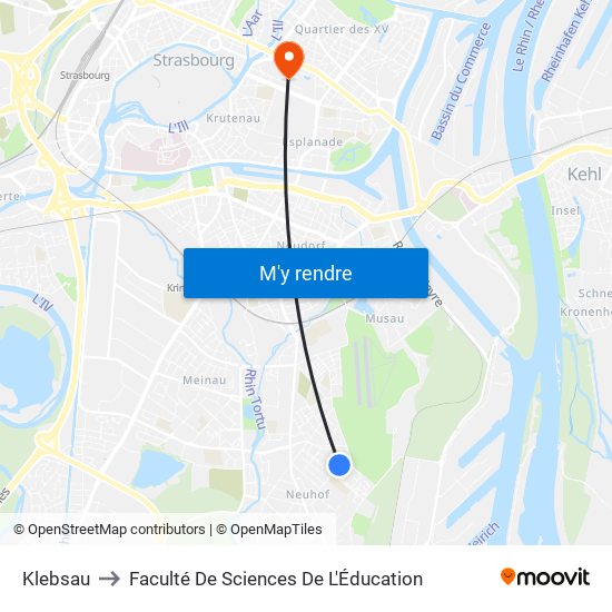 Klebsau to Faculté De Sciences De L'Éducation map