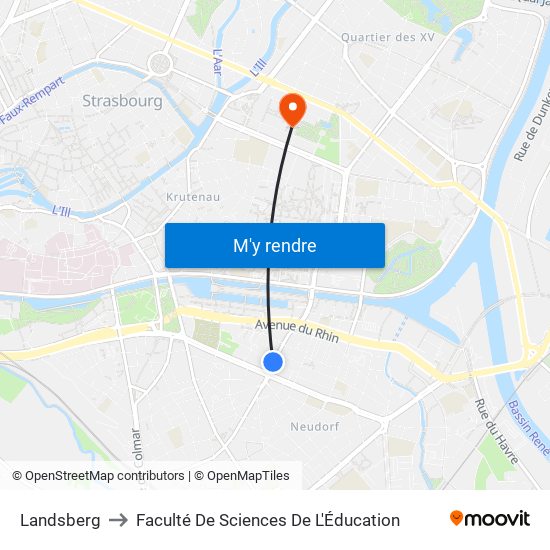 Landsberg to Faculté De Sciences De L'Éducation map