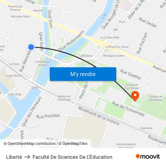 Liberté to Faculté De Sciences De L'Éducation map