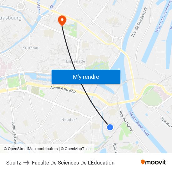 Soultz to Faculté De Sciences De L'Éducation map