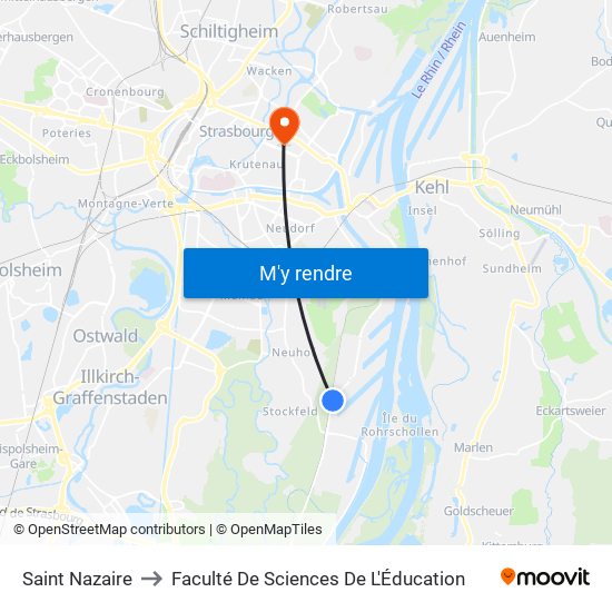 Saint Nazaire to Faculté De Sciences De L'Éducation map