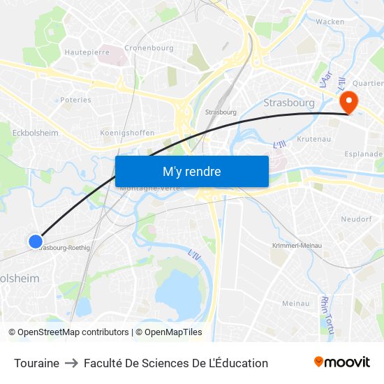 Touraine to Faculté De Sciences De L'Éducation map