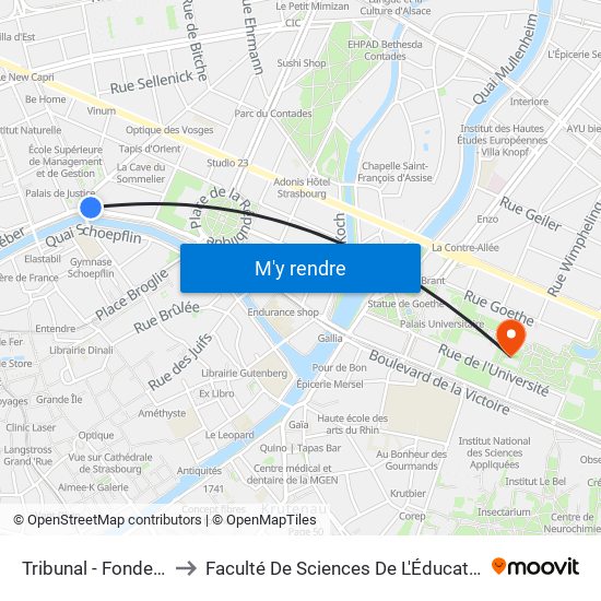 Tribunal - Fonderie to Faculté De Sciences De L'Éducation map