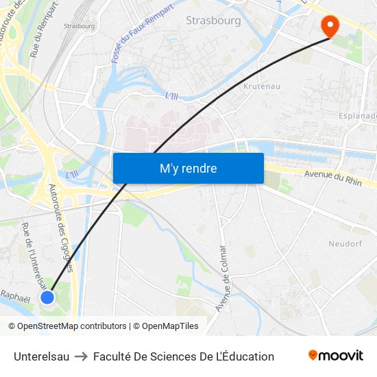 Unterelsau to Faculté De Sciences De L'Éducation map