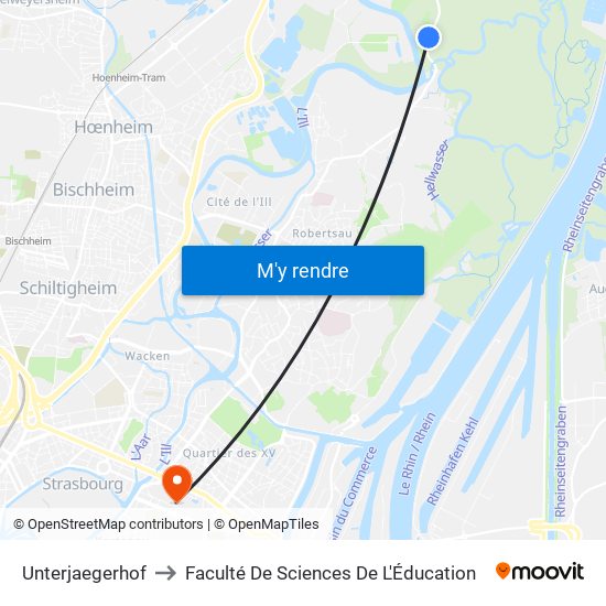 Unterjaegerhof to Faculté De Sciences De L'Éducation map