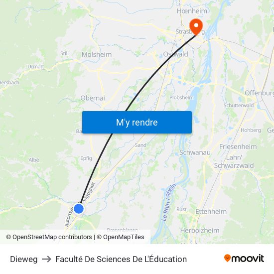 Dieweg to Faculté De Sciences De L'Éducation map