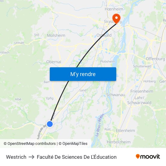 Westrich to Faculté De Sciences De L'Éducation map