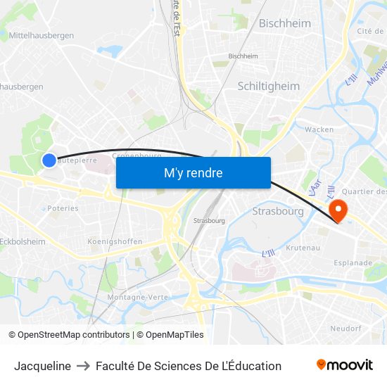 Jacqueline to Faculté De Sciences De L'Éducation map