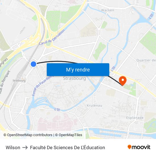 Wilson to Faculté De Sciences De L'Éducation map