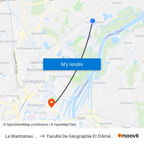 La Wantzenau École to Faculté De Géographie Et D'Aménaqement map