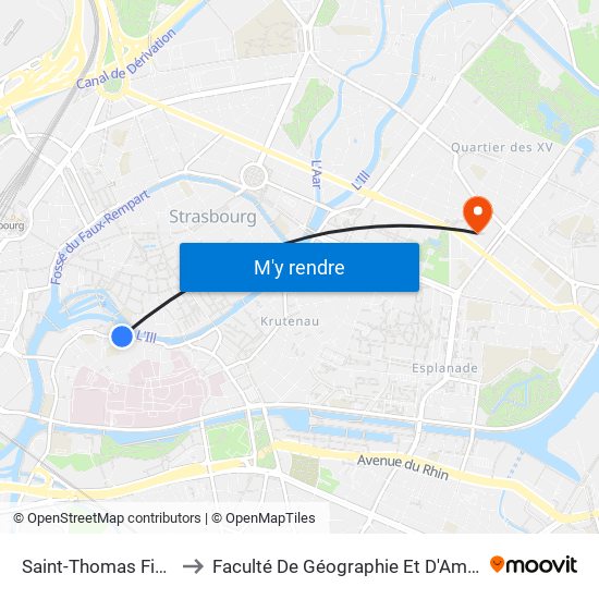 Saint-Thomas Finkwiller to Faculté De Géographie Et D'Aménaqement map