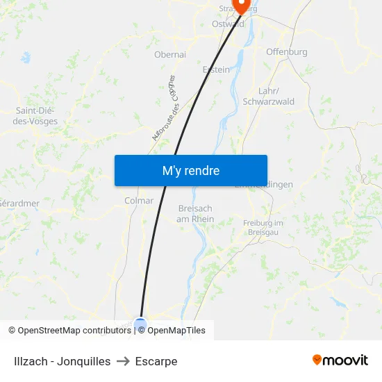 Illzach - Jonquilles to Escarpe map