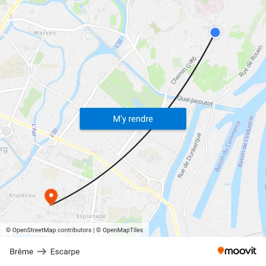Brême to Escarpe map