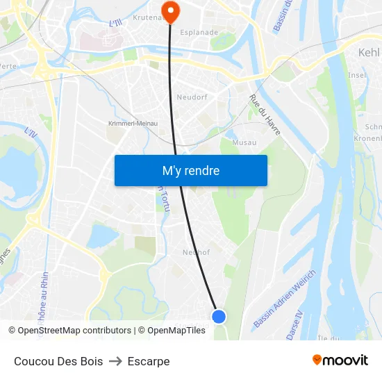 Coucou Des Bois to Escarpe map