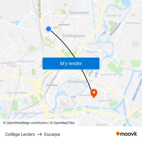 Collège Leclerc to Escarpe map