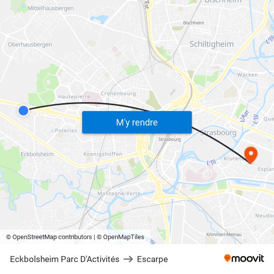 Eckbolsheim Parc D'Activités to Escarpe map