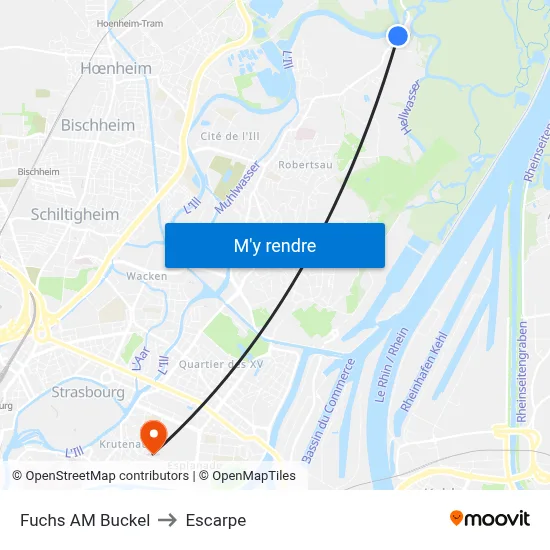 Fuchs AM Buckel to Escarpe map
