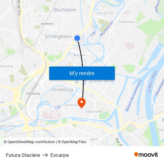 Futura Glacière to Escarpe map