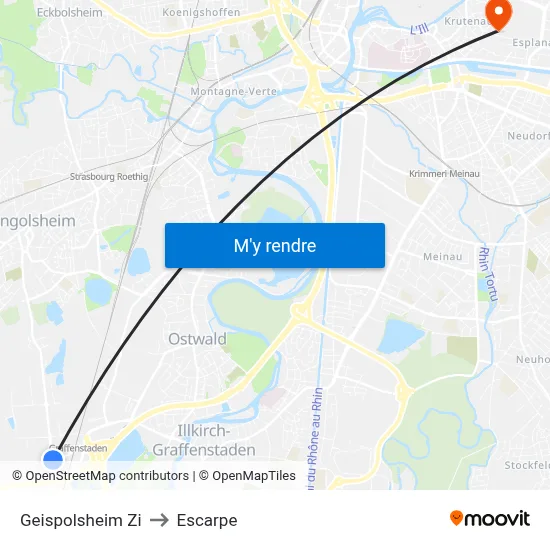 Geispolsheim Zi to Escarpe map