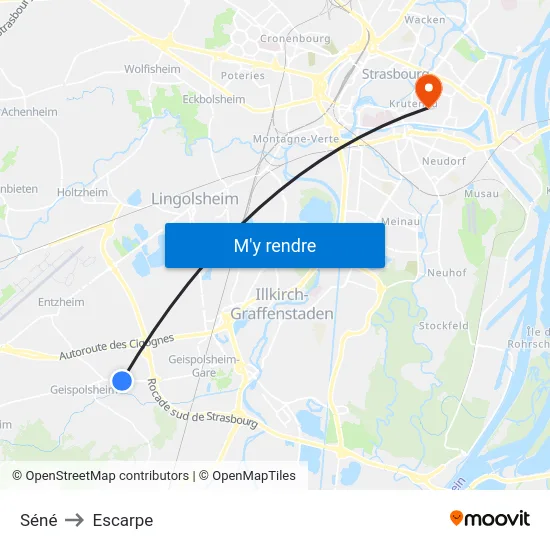 Séné to Escarpe map