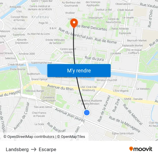 Landsberg to Escarpe map