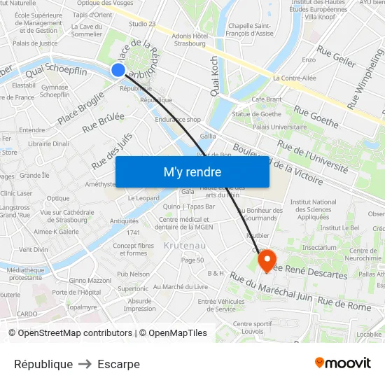 République to Escarpe map