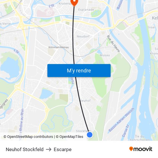 Neuhof Stockfeld to Escarpe map