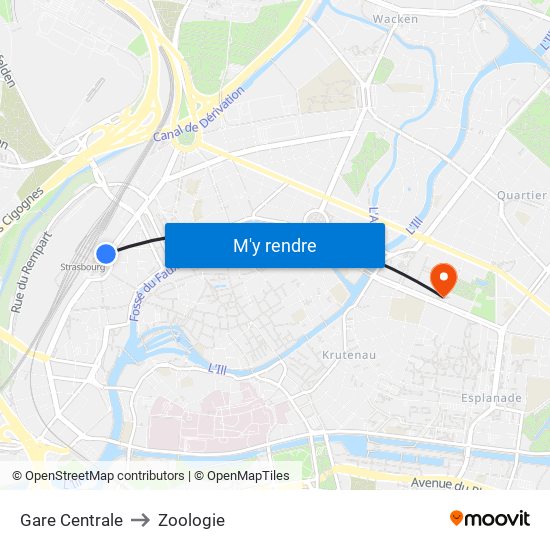 Gare Centrale to Zoologie map