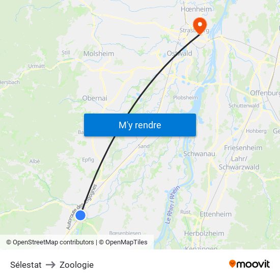 Sélestat to Zoologie map