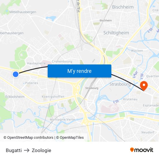 Bugatti to Zoologie map