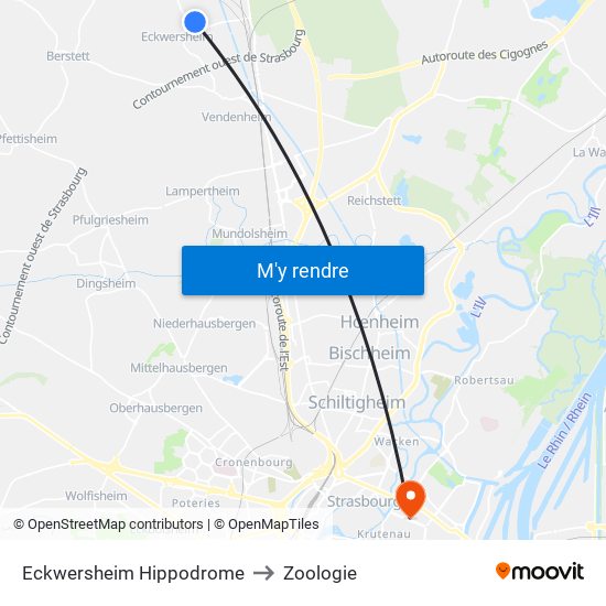 Eckwersheim Hippodrome to Zoologie map