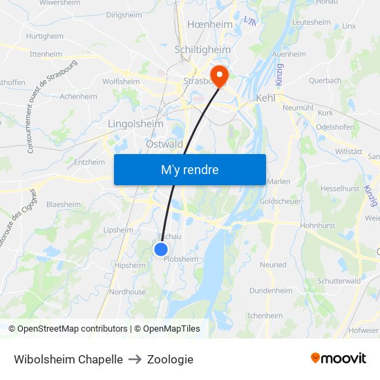 Wibolsheim Chapelle to Zoologie map