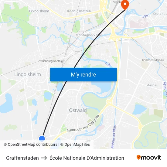 Graffenstaden to École Nationale D'Administration map
