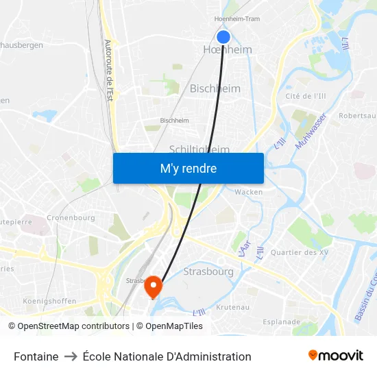 Fontaine to École Nationale D'Administration map