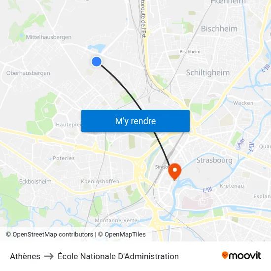 Athènes to École Nationale D'Administration map