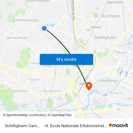 Schiltigheim Campus to École Nationale D'Administration map