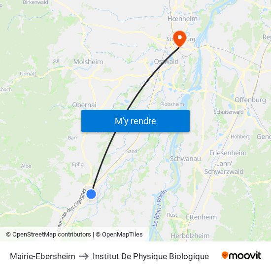 Mairie-Ebersheim to Institut De Physique Biologique map