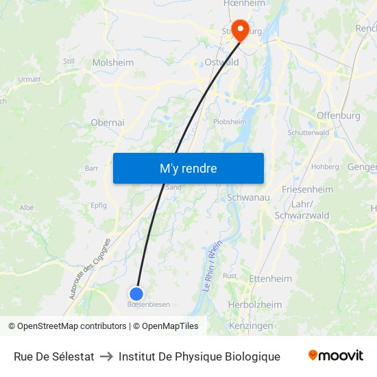 Rue De Sélestat to Institut De Physique Biologique map