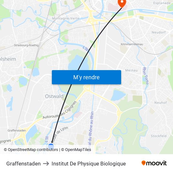 Graffenstaden to Institut De Physique Biologique map