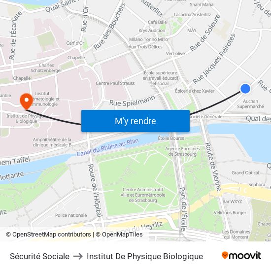 Sécurité Sociale to Institut De Physique Biologique map