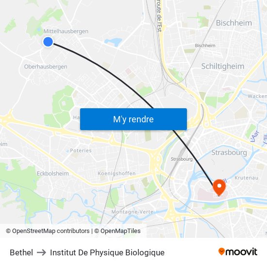 Bethel to Institut De Physique Biologique map