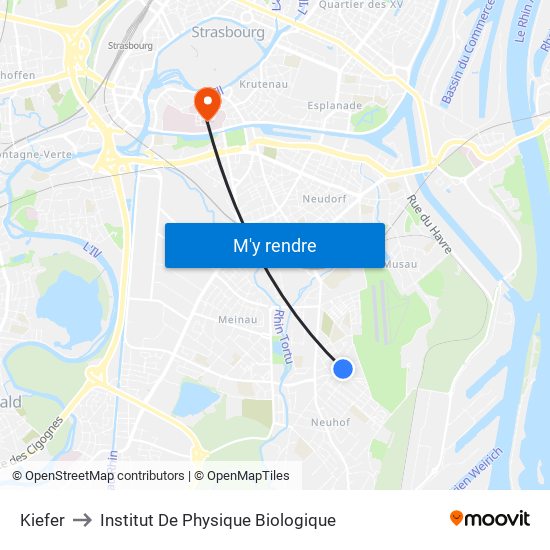 Kiefer to Institut De Physique Biologique map