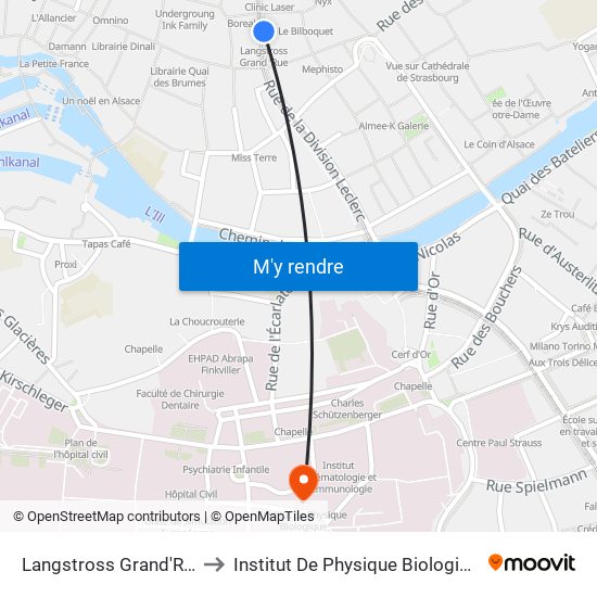 Langstross Grand'Rue to Institut De Physique Biologique map