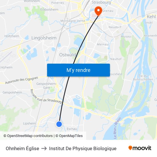 Ohnheim Église to Institut De Physique Biologique map