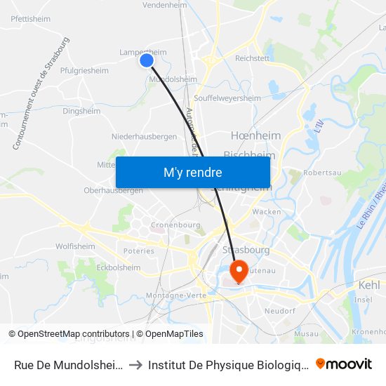 Rue De Mundolsheim to Institut De Physique Biologique map