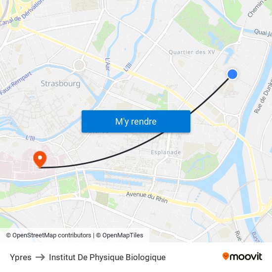 Ypres to Institut De Physique Biologique map