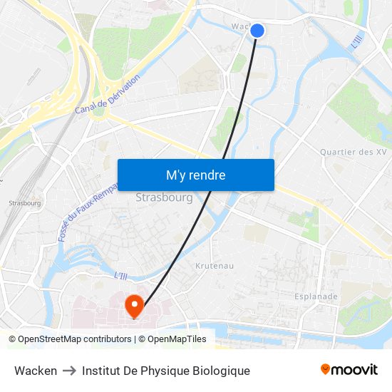 Wacken to Institut De Physique Biologique map