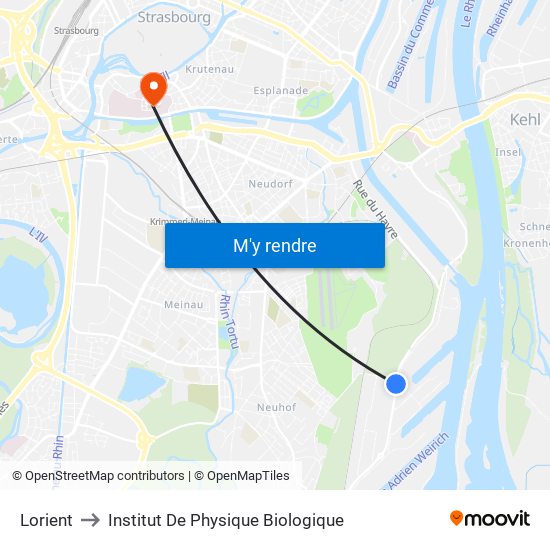 Lorient to Institut De Physique Biologique map