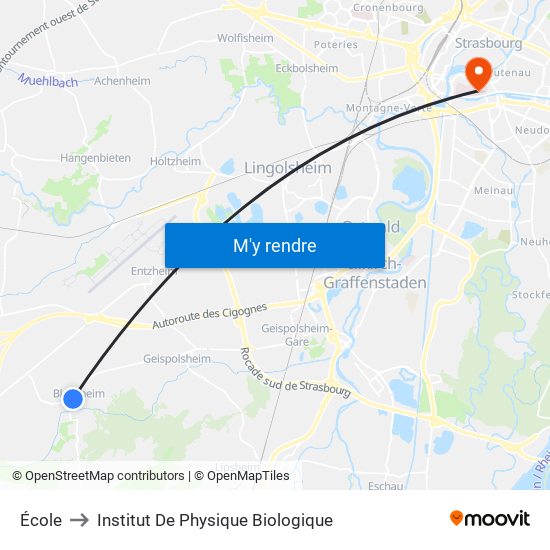 École to Institut De Physique Biologique map