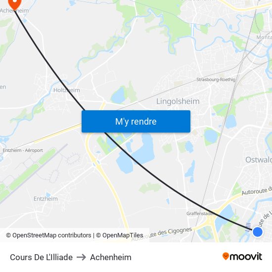 Cours De L'Illiade to Achenheim map